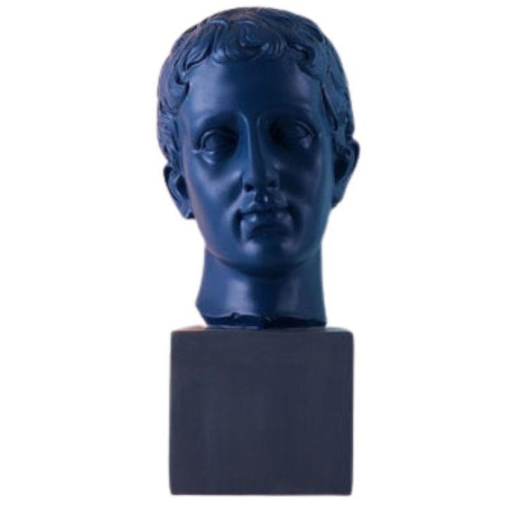 Blaue griechische Statue