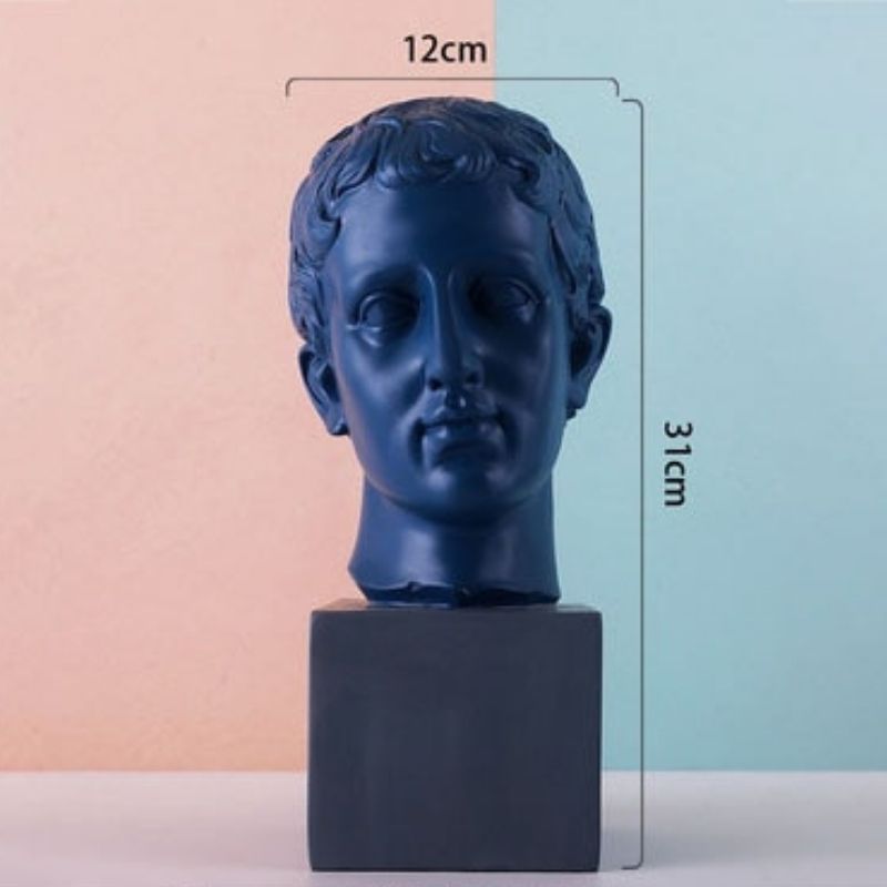 Blaue griechische Statue