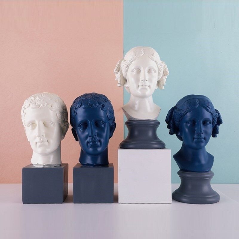 Blaue griechische Statue