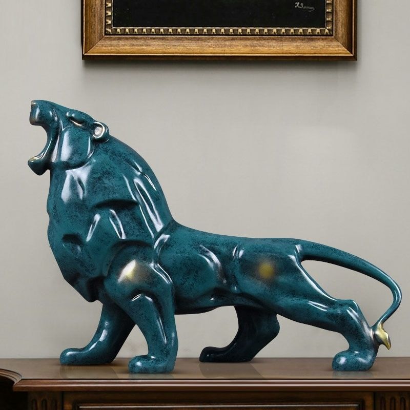 Blue Lion Statue