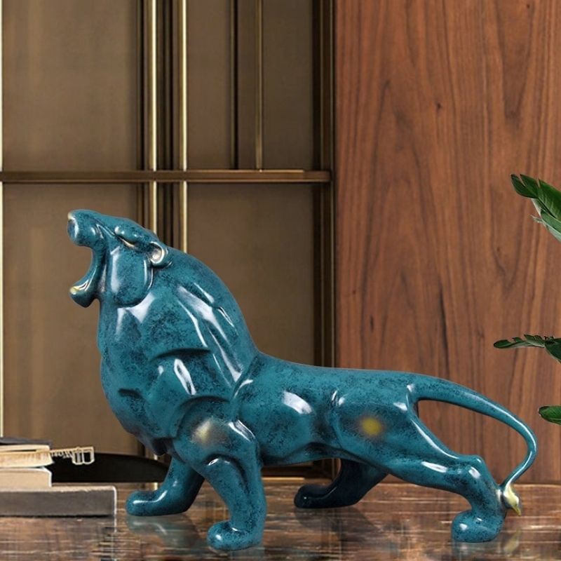 Blue Lion Statue