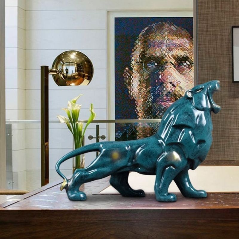 Blue Lion Statue