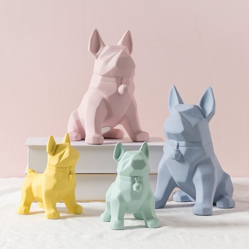 Gelbe Hund Origami Statue