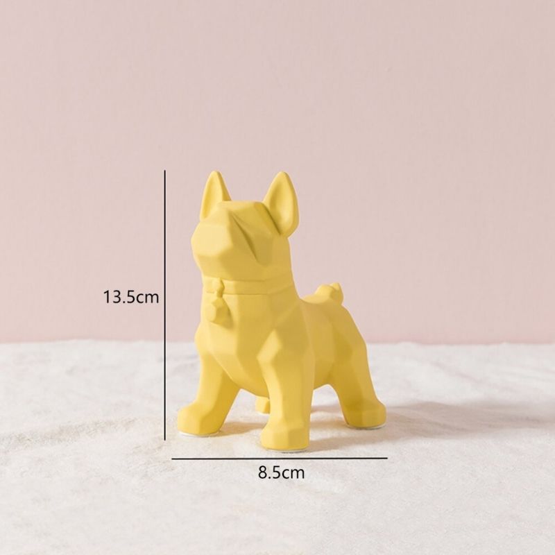 Gelbe Hund Origami Statue