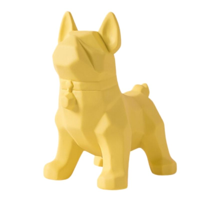 Gelbe Hund Origami Statue