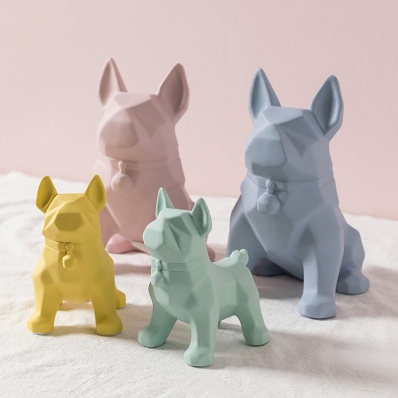 Gelbe Hund Origami Statue