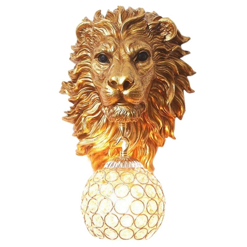 Statue Lion Decoration Gold