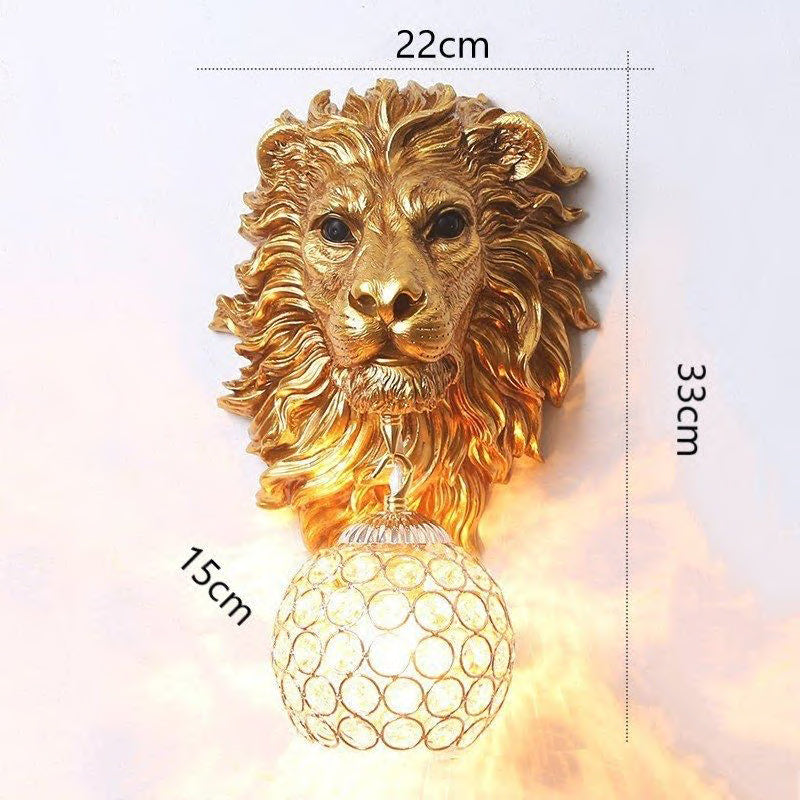 Statue Lion Decoration Gold