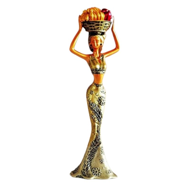 Afrikanische Frau Statue mit Obst