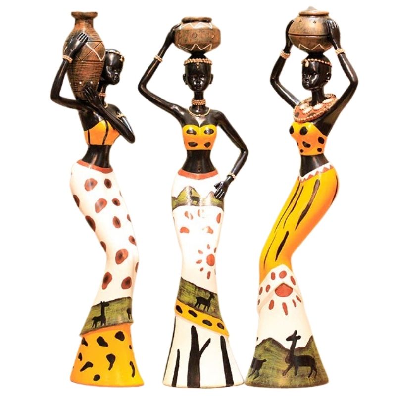 Afrikanische Frau Statue Trio