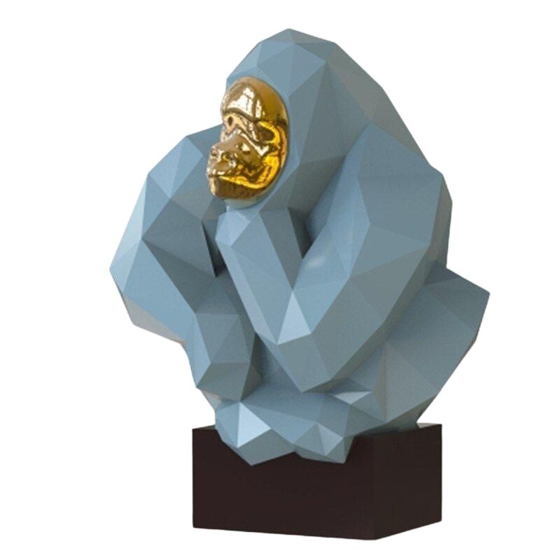 Blue Design Gorilla Statue