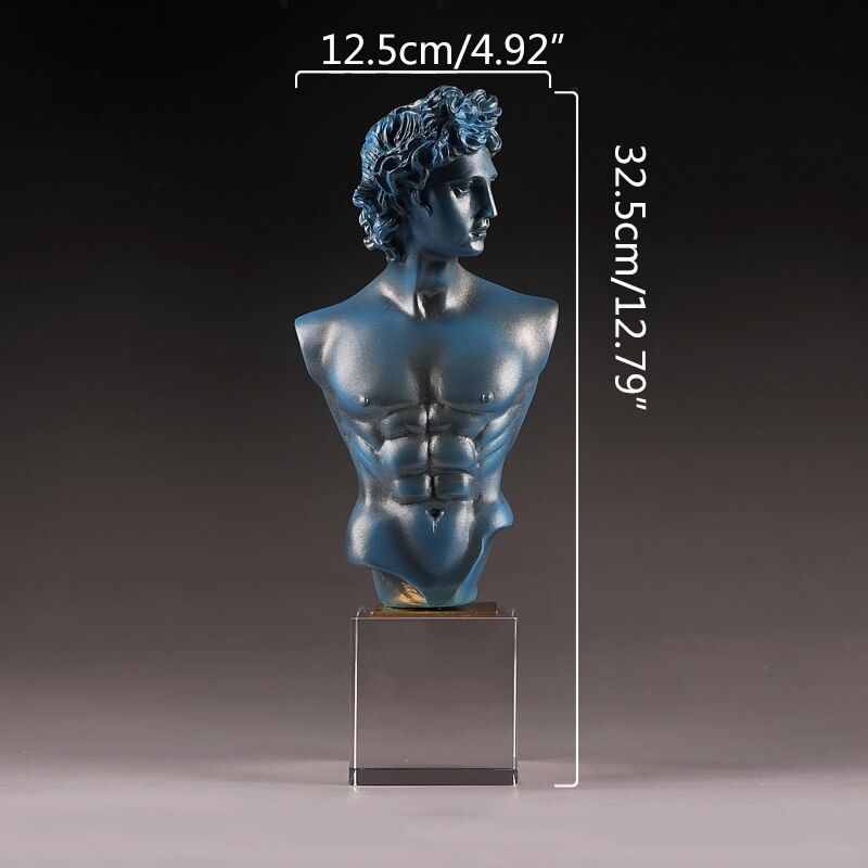 Blue Man's Bust Statue