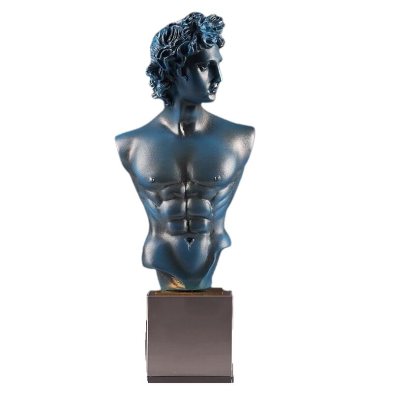Blue Man's Bust Statue