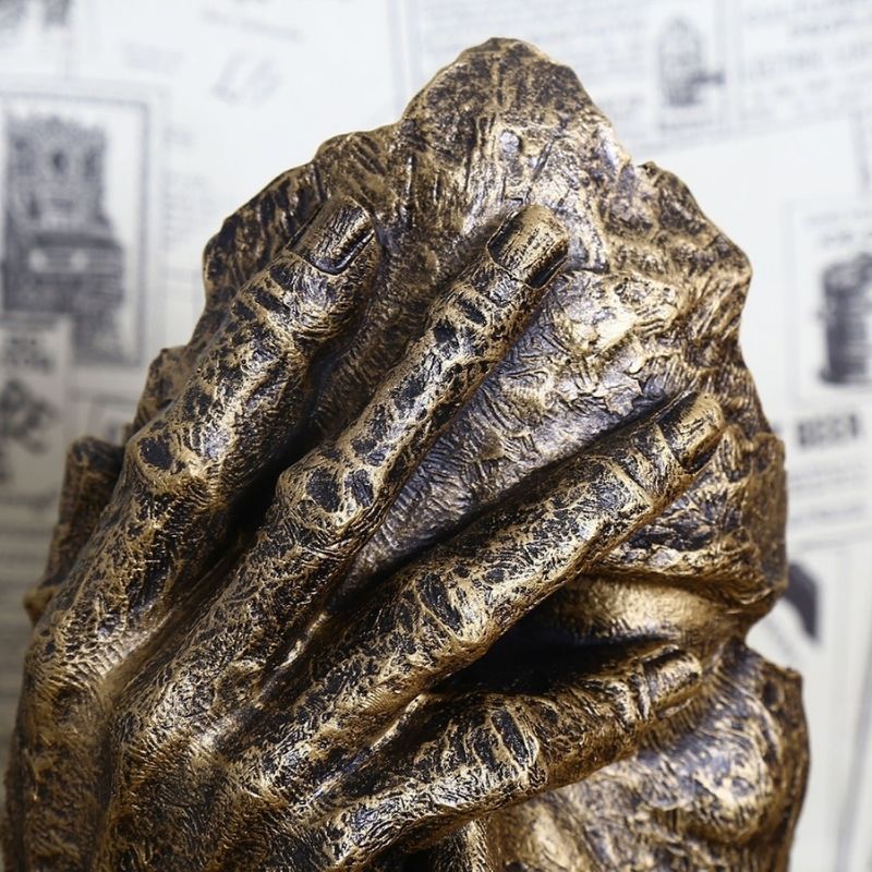 BRONZE -COLED -MAN -STATUE