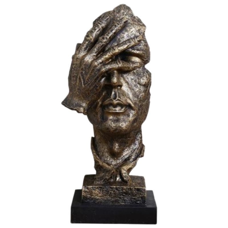 BRONZE -COLED -MAN -STATUE