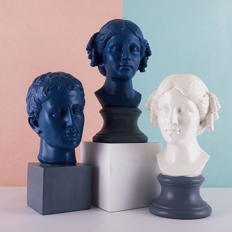 Griechische Statue blau