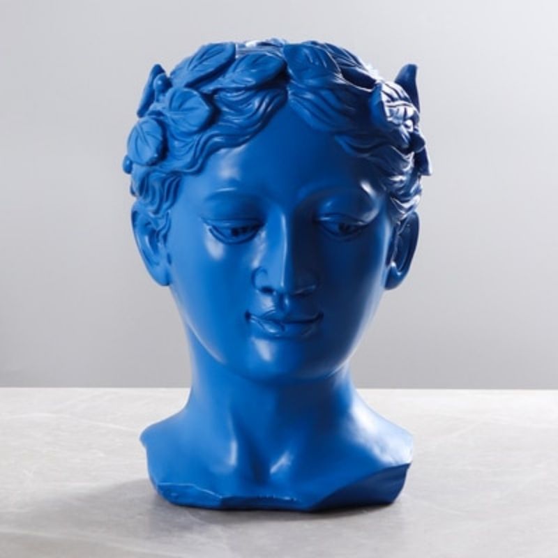 Griechischer Statue Blauer Kopf