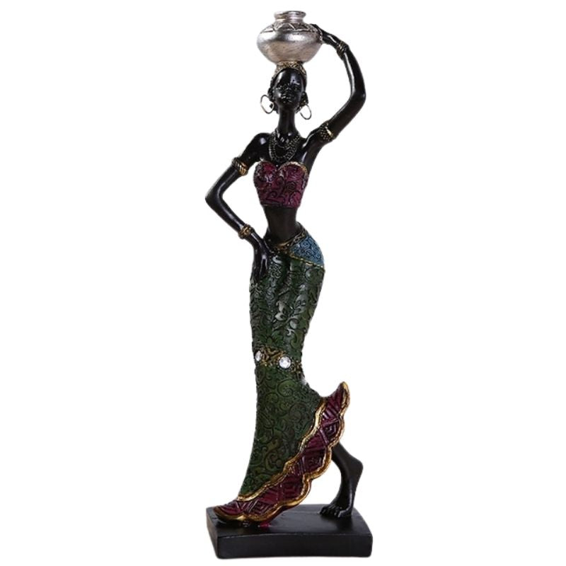 Mehrfarbige afrikanische Frau Statue