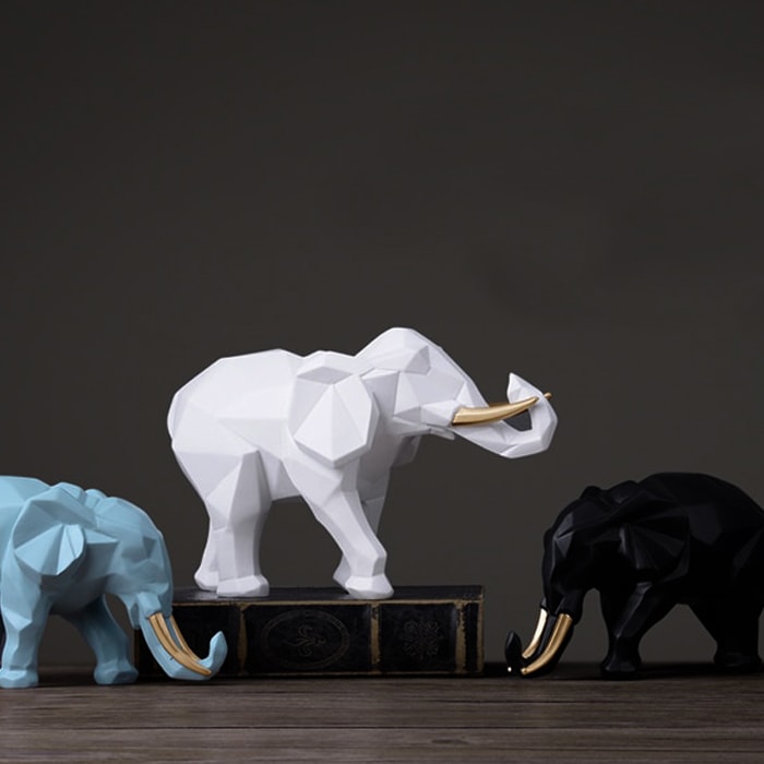 Origami Elephant Family Statue