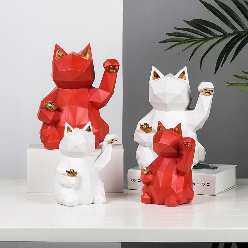 Origami Japanische Katzenstatue