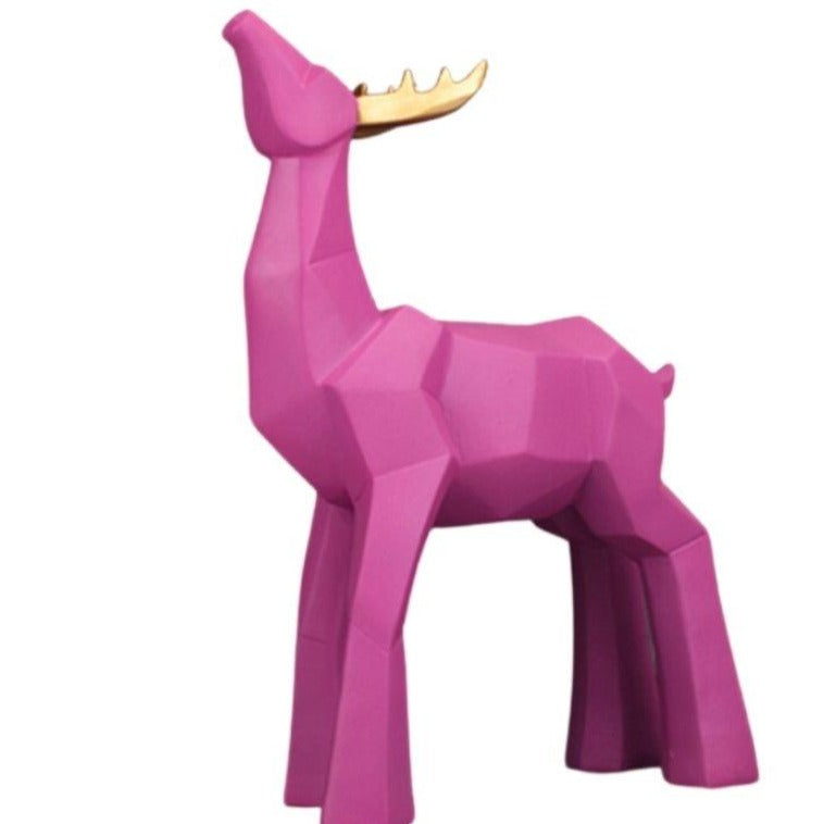 Pink Cerf Origami Statue