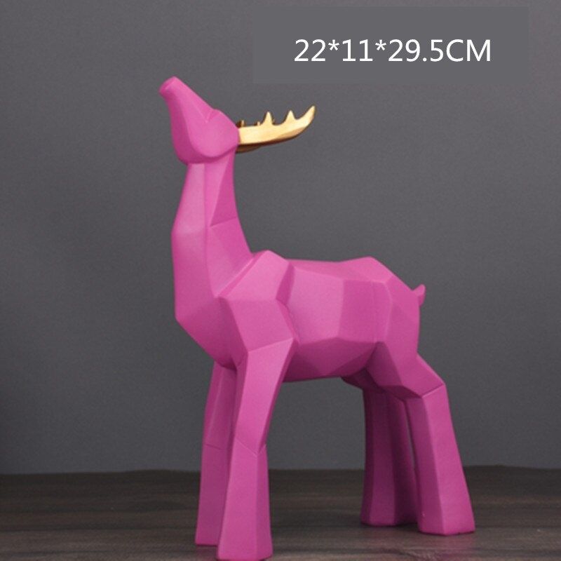 Pink Cerf Origami Statue