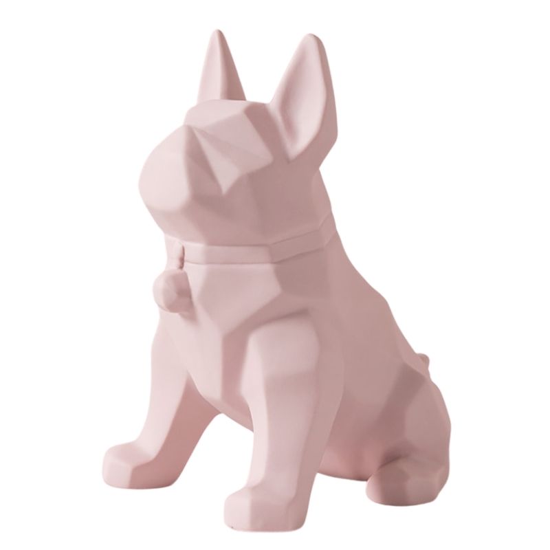 Pink Dog Origami Statue