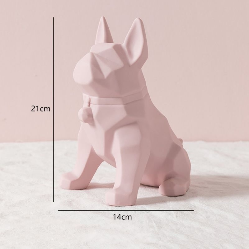 Pink Dog Origami Statue