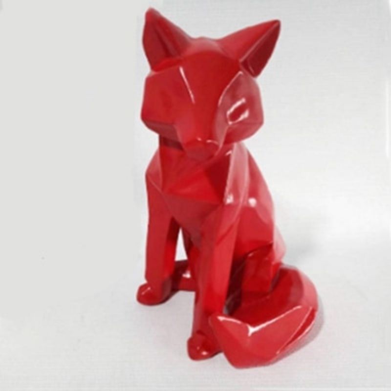 Red Renard Origami Statue