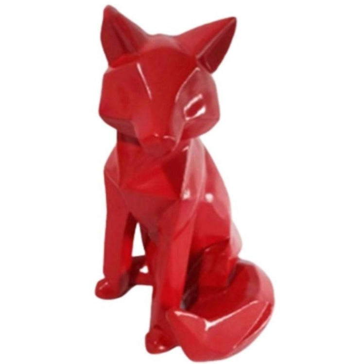 Red Renard Origami Statue