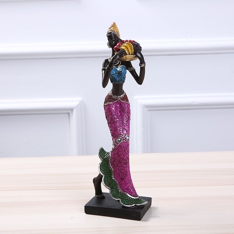 Rose African Woman Statue