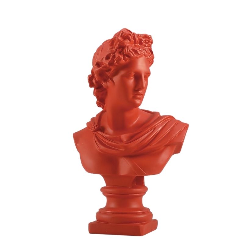 Rote griechische Apollo -Statue
