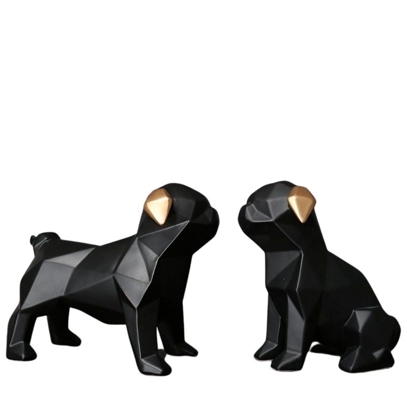 Schwarze Origami -Hundestatue