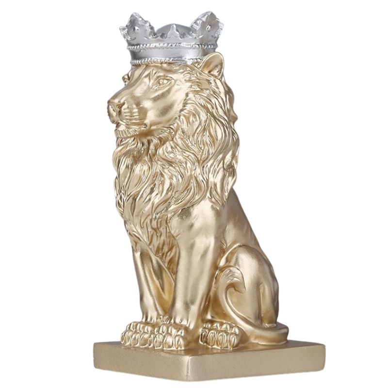 Statue King Lion Gold