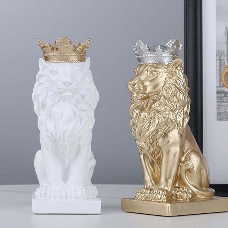 Statue King Lion Gold