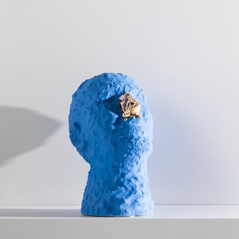 Statue Man Blue Head