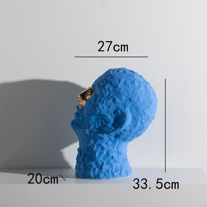 Statue Man Blue Head