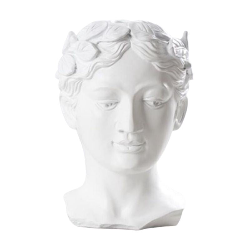 Weiße griechische Kopfstatue