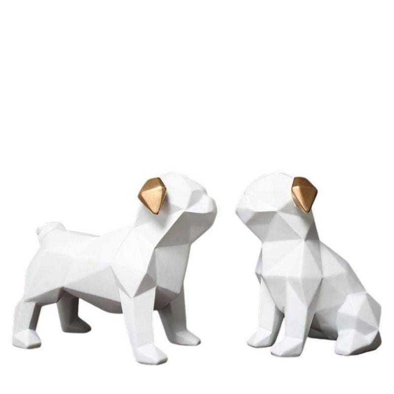Weiße Origami -Hundestatue